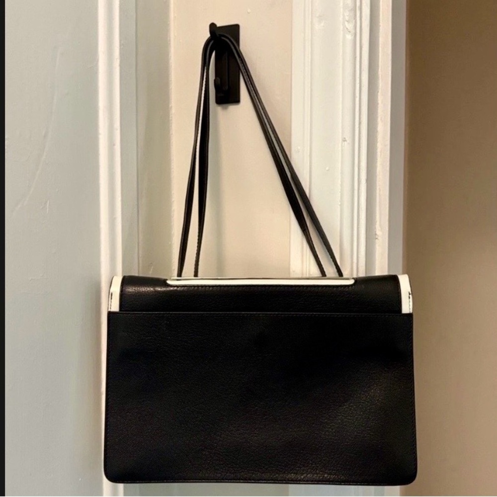 Furla Black leather shoulder bag purse 2-tone - Picture 3 of 7